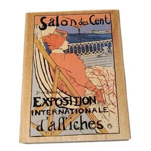 All Night Media Salon de Cent Wood Mounted Rubber Stamp 485J15 USA Made Scrapboo